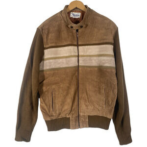 Repage Suede Leather Jacket Medium Large Bomber Cow Split Western Cowboy Vintage